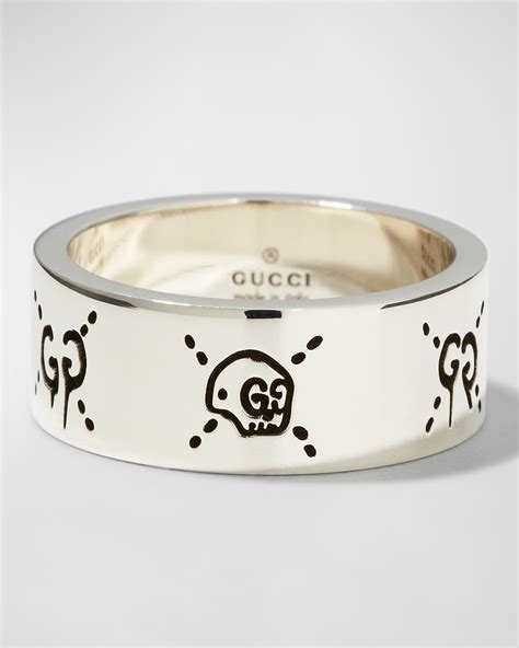 gucci silver ghost ring|neiman marcus Gucci ring.